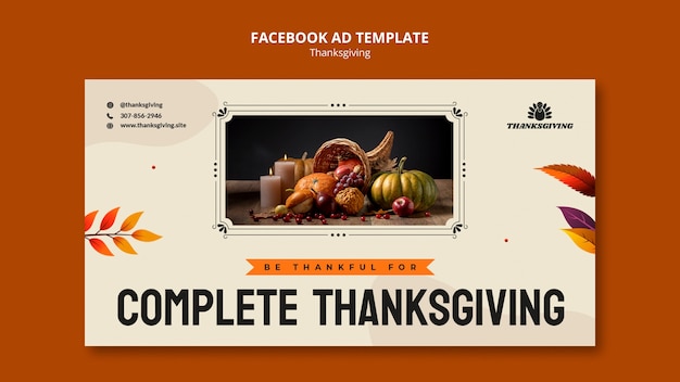 Free PSD gradient thanksgiving celebration facebook template