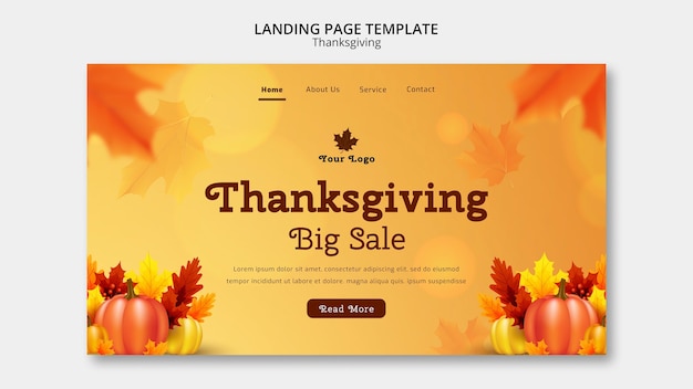 Free PSD gradient thanksgiving design template