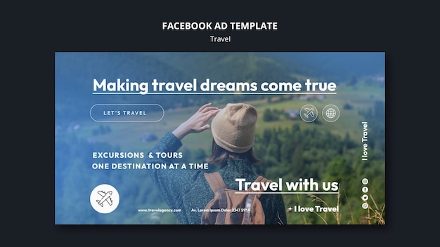 Free PSD gradient travel adventure facebook template