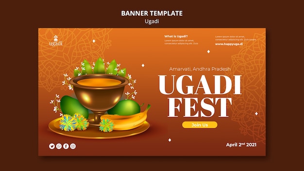 Gradient ugadi template design