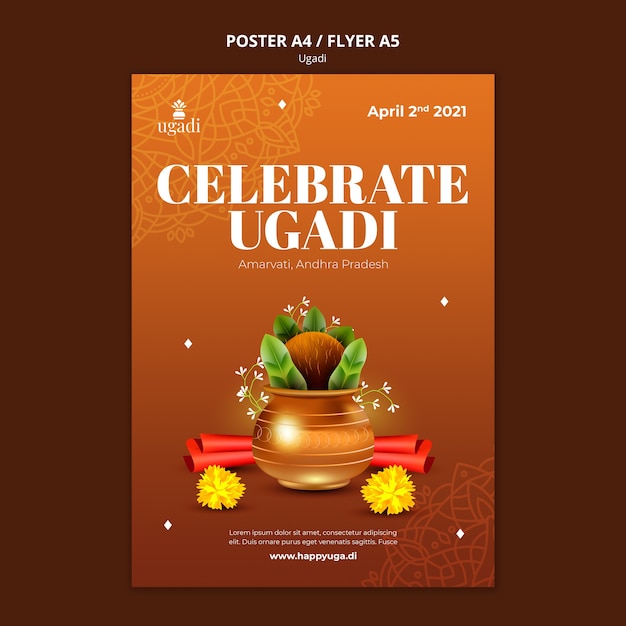 Free PSD gradient ugadi template design