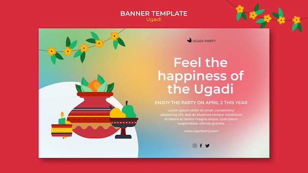 Free PSD gradient ugadi template design