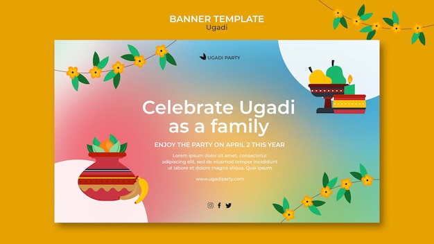 Gradient ugadi template design