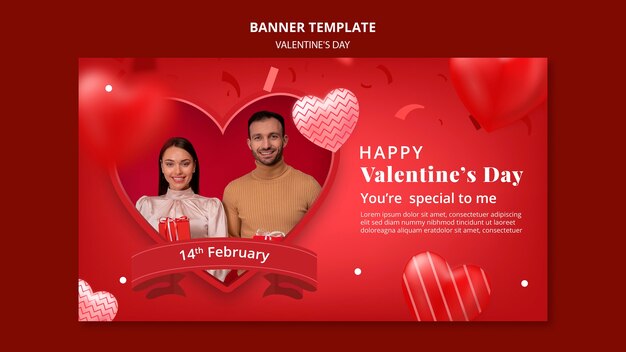 Gradient valentine's day design template