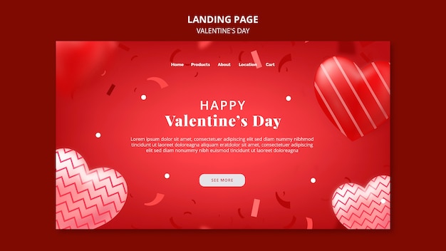 Free PSD gradient valentine's day design template