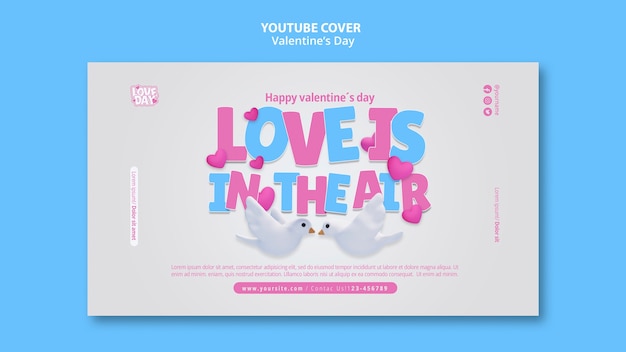 Free PSD gradient valentines day celebration  youtube cover