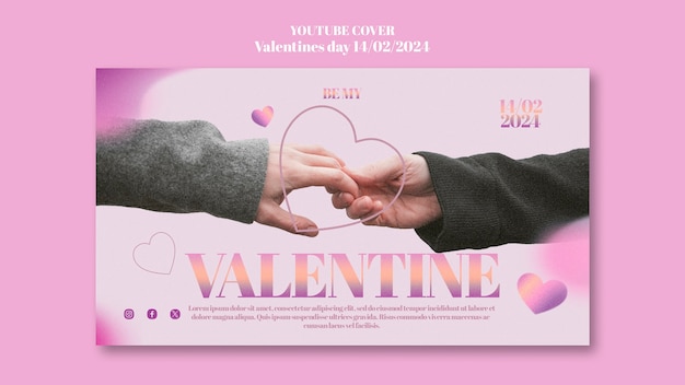 Free PSD gradient valentines day celebration  youtube cover