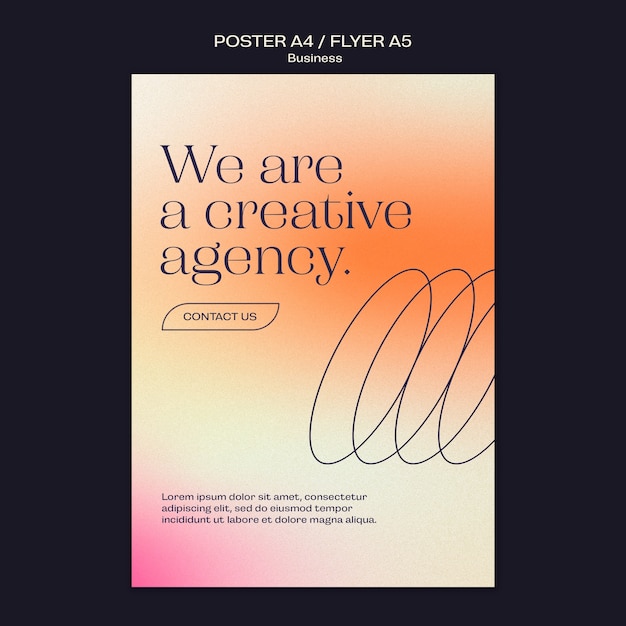 Free PSD gradient vertical poster template for business