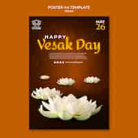 Free PSD gradient vesak celebration poster template design