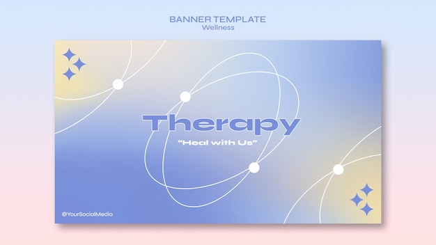 Free PSD gradient wellness horizontal banner template