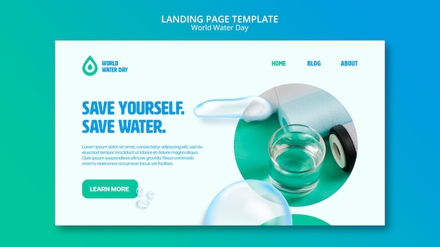 Free PSD gradient world water day template