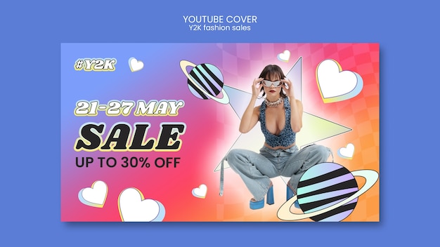 Free PSD gradient y2k fashion sales youtube cover