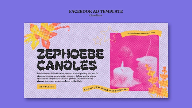 Free PSD gradients candle facebook template