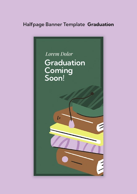 Free PSD graduation celebration banner template