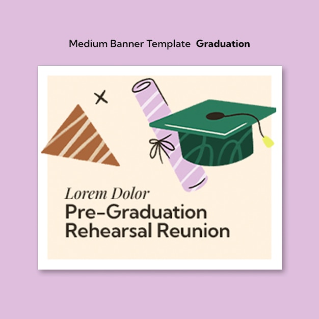 Free PSD graduation celebration banner template