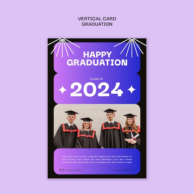 Free PSD graduation celebration card template