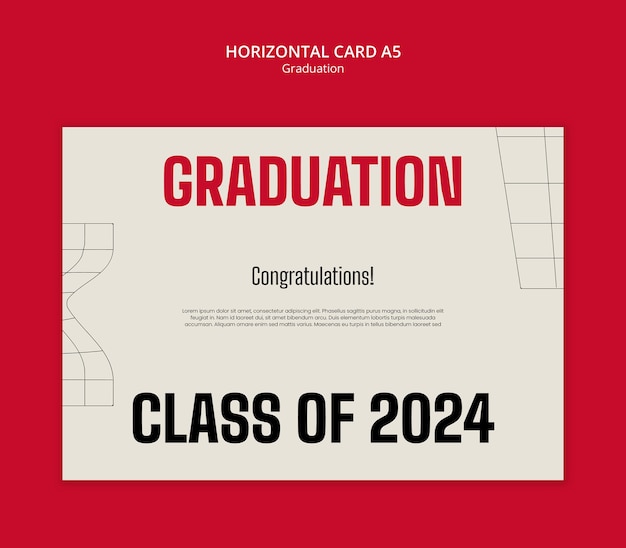 Free PSD graduation celebration card template