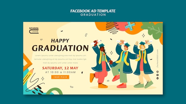 Graduation celebration facebook template