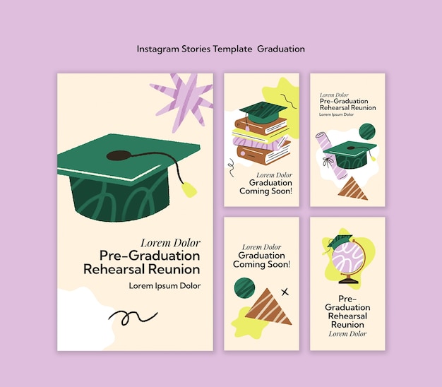 Free PSD graduation celebration instagram stories