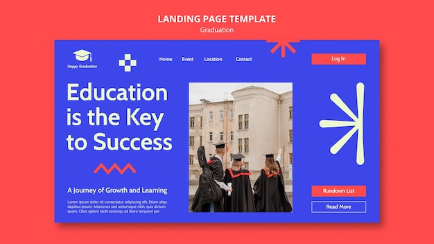 Free PSD graduation ceremony landing page template