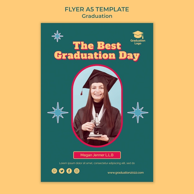 Free PSD graduation day flyer template