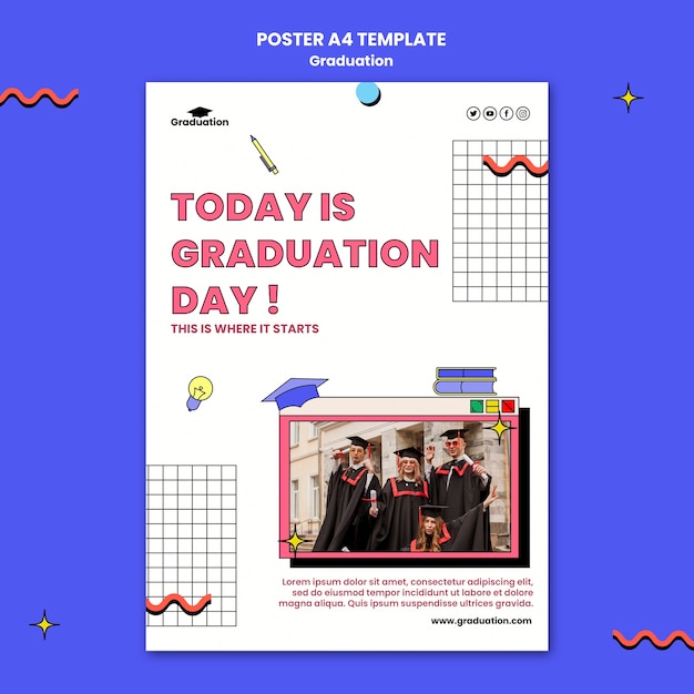 Free PSD graduation day poster template