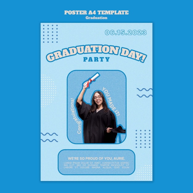 Free PSD graduation day poster template