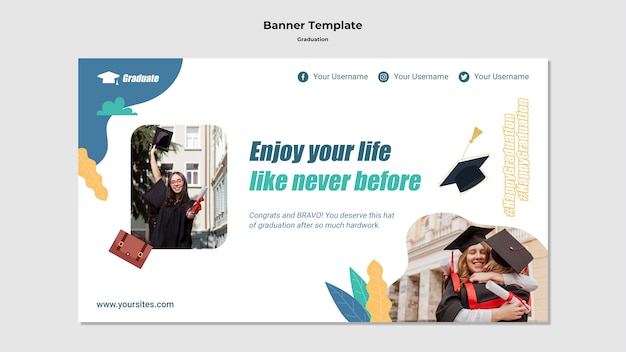 Free PSD graduation design of banner design