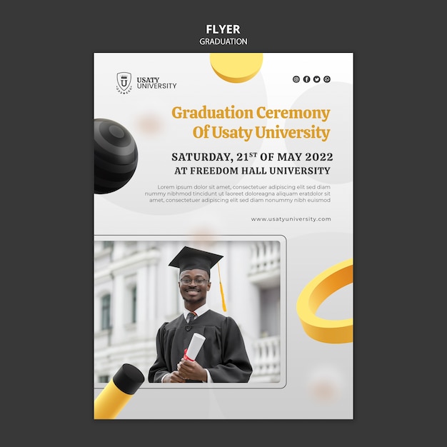 Graduation poster template design