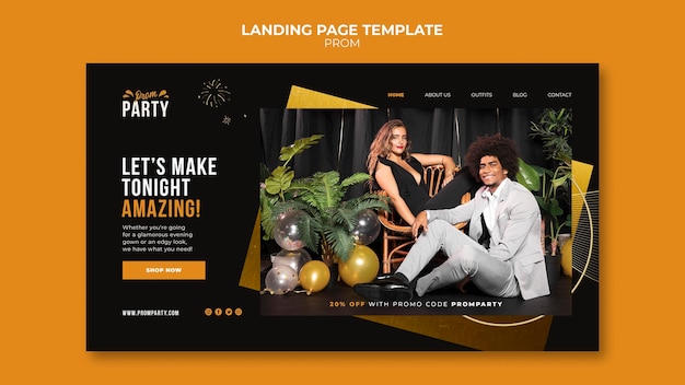 Graduation prom landing page template