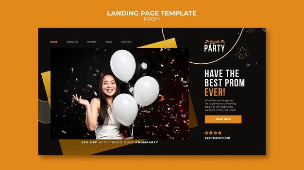 Graduation prom landing page template