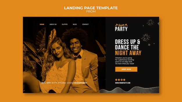 Graduation prom landing page template