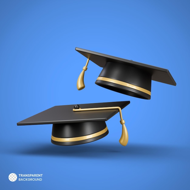 Graduation success icon Isolated 3d render Illustration