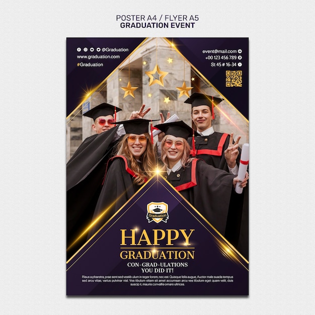 Free PSD graduation template design