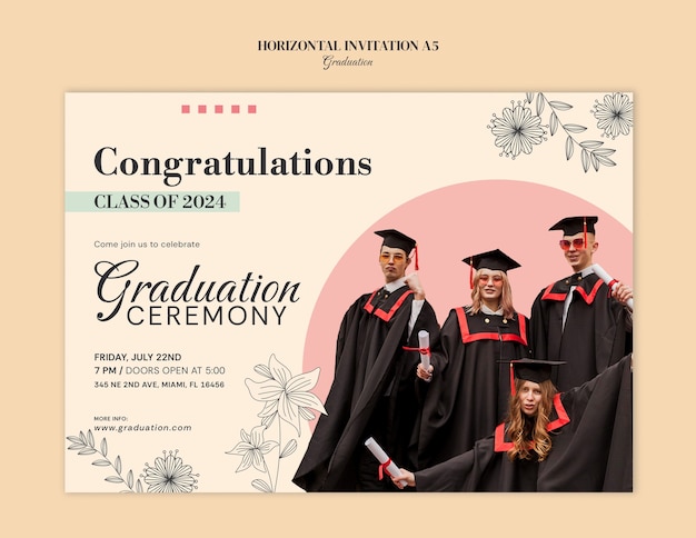 Free PSD graduation template mockup