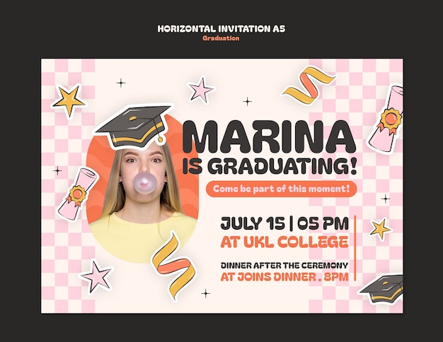 Free PSD graduation template mockup