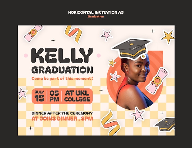 Free PSD graduation template mockup