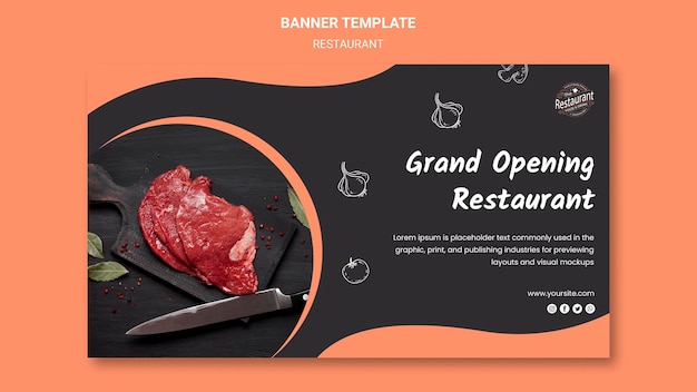 Grand opening restaurant banner template