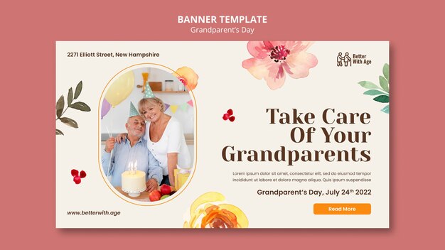 Grandparent's day banner design template