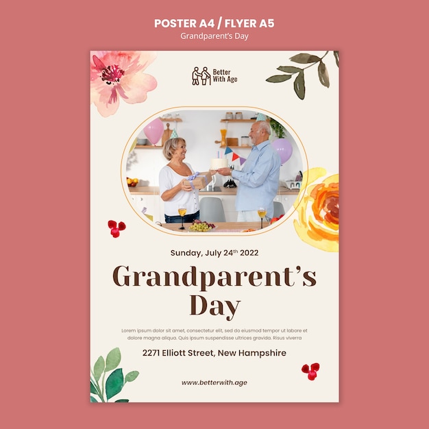 Grandparent's day poster design template