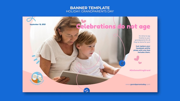 Free PSD grandparents day banner template