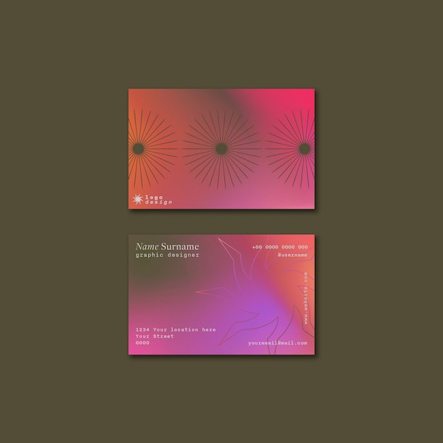 Free PSD graphic design profession horizontal business card template