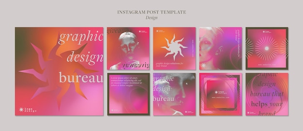 Graphic design profession instagram posts collection