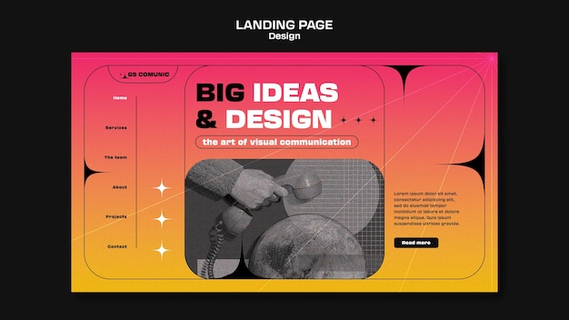 Free PSD graphic design profession landing page template