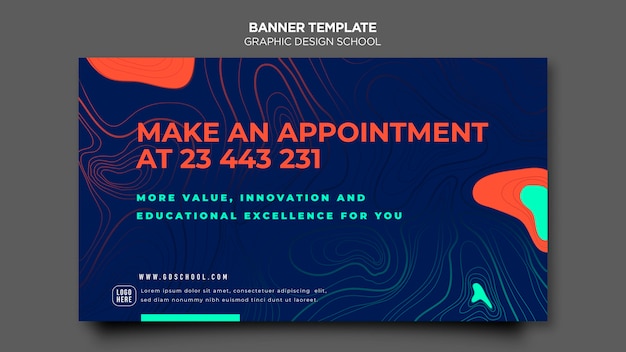 Free PSD graphic design school banner template