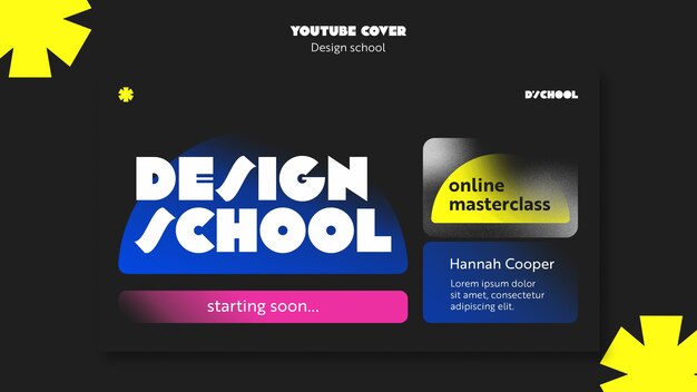 Graphic design school and classes youtube cover template