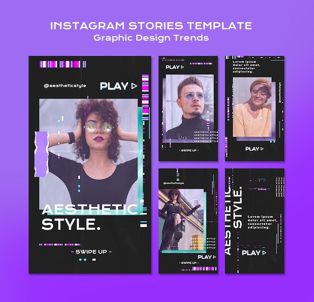 Free PSD graphic design trends instagram stories