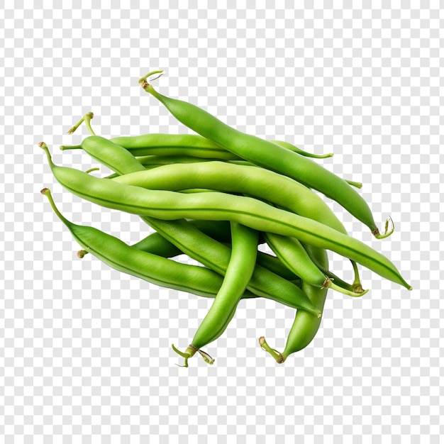 Green beans isolated on transparent background