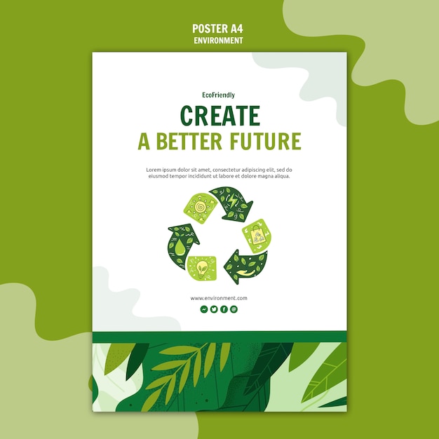 Free PSD green eco friendly poster