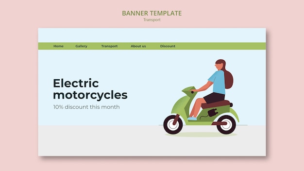 Free PSD green and eco friendly transport landing page template